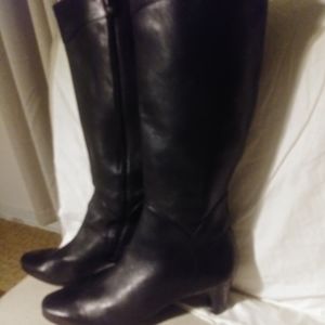 Cole Hans women's tall black leather boot 10B